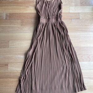 A.L.C. Chocolate Brown Pleated Maxi Dress